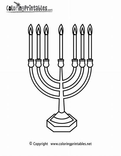 Jewish Coloring Candles Printable Pages Religion Printables