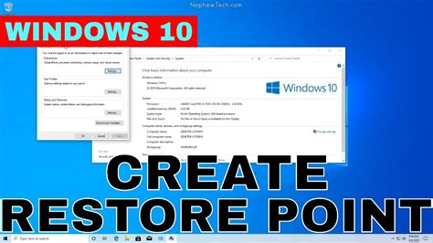 How To Setup And Create Restore Points In Windows 10 Youtube