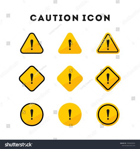Set Caution Icons Caution Sign Vector Stock Vector Royalty Free