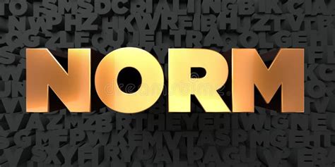 Norm Gold Text On Black Background 3d Rendered Royalty Free Stock