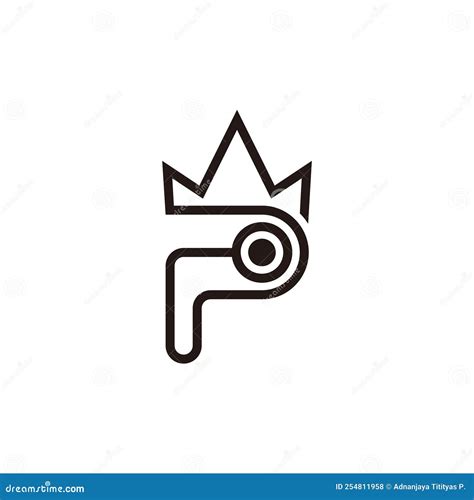Letter P Crown Character Symbol Logo Vector Stock Vector Illustration