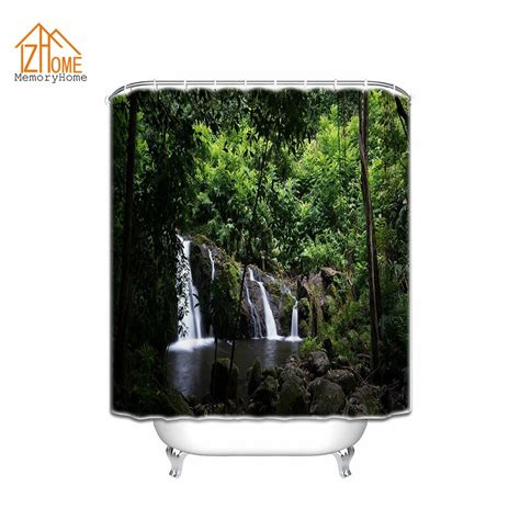Memory Home 100 Fabric Shower Curtains 3d Vivid Landscape Waterfalls