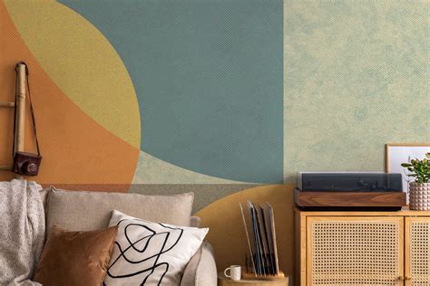 Retro Abstract Shapes 3 Wall Mural Abstract Murals Eazywallz