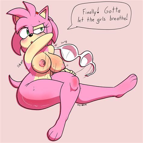 Rule 34 2020 Absurd Res Amy Rose Anthro Blush Bodily Fluids Bouncing Breasts Bra Breasts