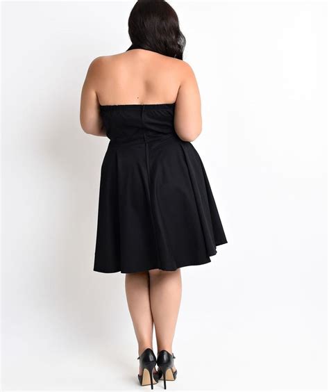 Black Halter Dress Plus Size Pluslook Eu Collection