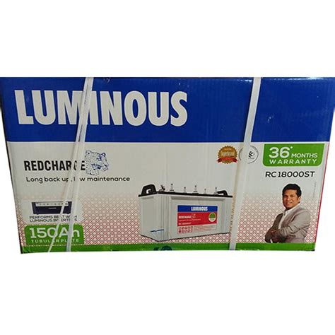 Luminous Redcharge Rc 18000 St 150ah Tubular Plate Inverter Battery At