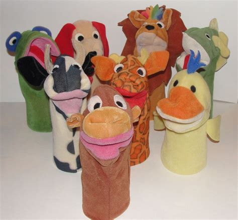 Baby Einstein Lot Of 8 Hand Puppets Giraffe Monkey Cow Duck Dragon