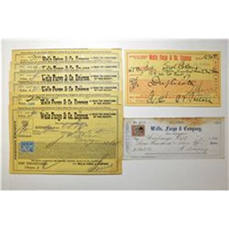 To view a wells fargo online online check image: Wells Fargo Check 1874 and Freight Receipt Assortment, ca ...