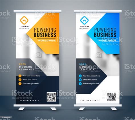 Stylish Company Business Roll Up Banner Design Stock Illustration