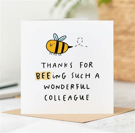 Thank You Card Beeing A Wonderful Colleague By Arrow T Co