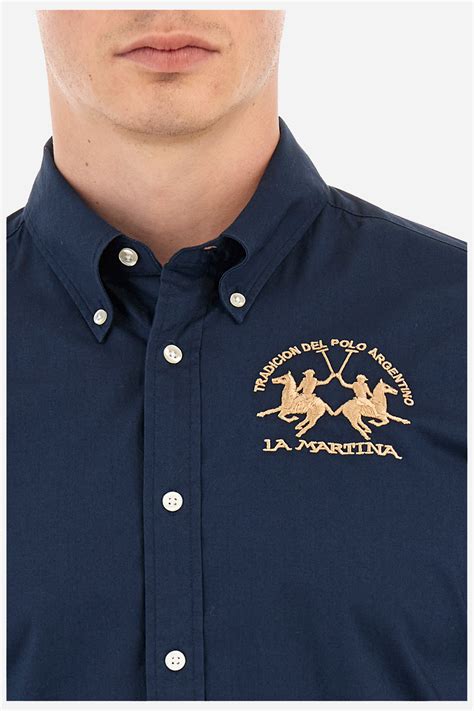 Man Shirt In Regular Fit Waylen Navy La Martina Shop Online