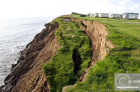 Coastal Erosion With Active Landslips Stock Photo