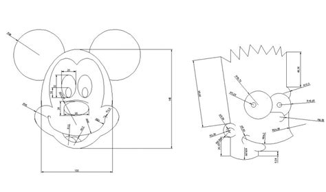 Cartoon Characters Detail Cad Block Layout File In Autocad Format Cadbull