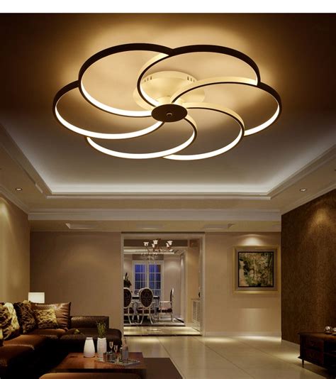 A bright chrome finish and translucent hammered glass shade further enhance. Modern Super thin Circel Rings White LED Ceiling Light ...