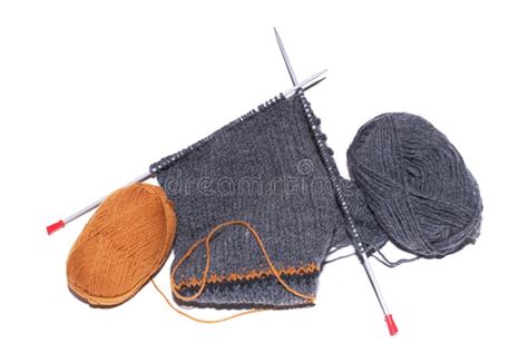 Knitting Wool Stock Image Image Of Gray Soft Homemade 22960369