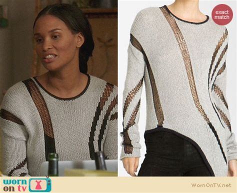 Wornontv Jasmines Grey And Black Sweater On Parenthood Joy Bryant Clothes And Wardrobe From Tv