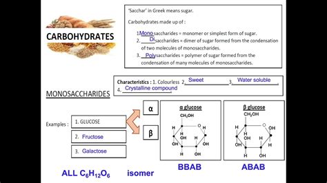 121 Intro To Carbohydrates And Discussion Of Monosaccharides Youtube