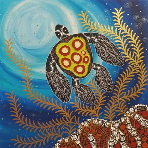 Melanie Hava Turtles ~ Diving Into The Seaweed Aboriginal Artwork