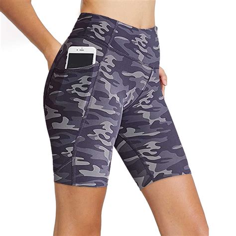 4 Units Womens Yoga Shorts Camo Printed Stretch Biker Booty Gym Fitness Workout Manufacturer