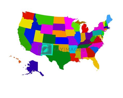 Colorful Usa Map By Peromarketing Vectors And Illustrations With