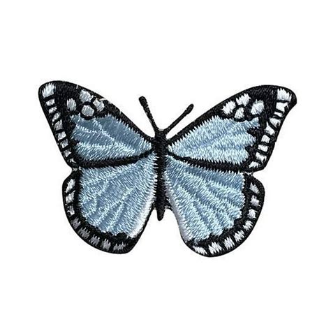 Large Light Blueblack Monarch Butterfly Iron On Applique