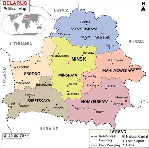 Belarus Political Map Map Of Belarus Political Eastern Europe Europe