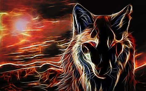 Red Wolf Fractal Abstract Art Gallery Sale Artwork Fine Art Posters