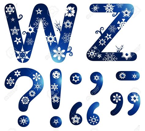 Winter Alphabet Set Letters W Z Royalty Free Cliparts Vectors And