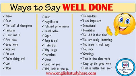 Ways To Say Well Done In English English Study Here