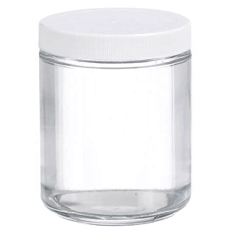 Certified Clean 8 Oz Clear Glass Sample Jars With Screw Caps Short Case 24