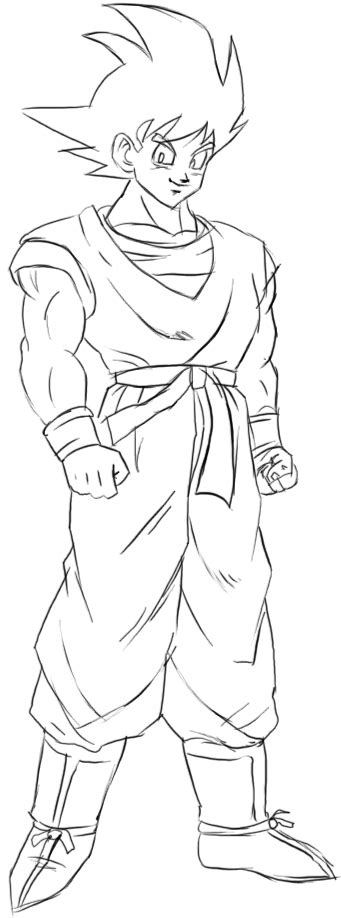 How To Draw Goku From Dragon Ball Z With Easy Step By Step Drawing Tutorial How To Draw Step