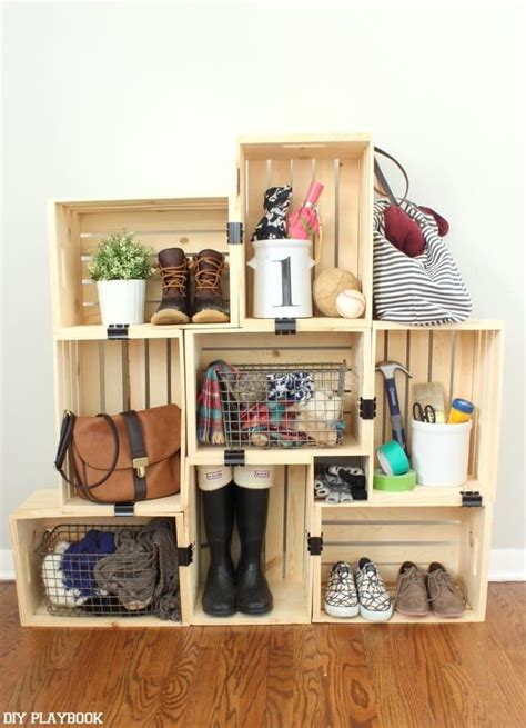 15 Stylish Diy Projects For Your Entryway Crate Storage Small