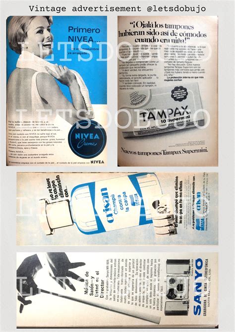 Vintage Advertisements In Spanish From 60s 70s 80s Magazines Etsy
