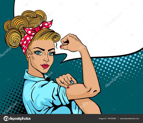Pop Art Sexy Strong Woman Classical American Symbol Of Female Power