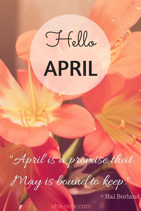 “april Is A Promise That May Is Bound To Keep” Hal Borland Bad