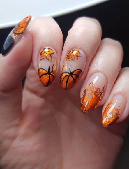22 Stunning Fall Nail Ideas For Autumn 2020 Copper Orange Pumpkin