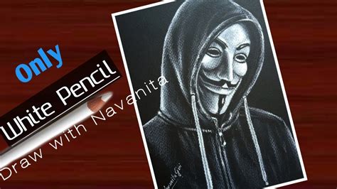 How To Draw Hackerhacker Face Drawingdrawing With White Pencil Only