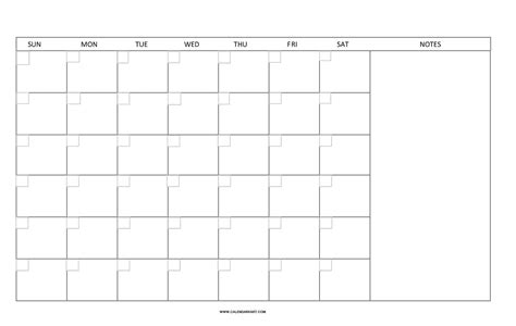 Blank Monthly Calendar Printable Landscape The Best Porn Website
