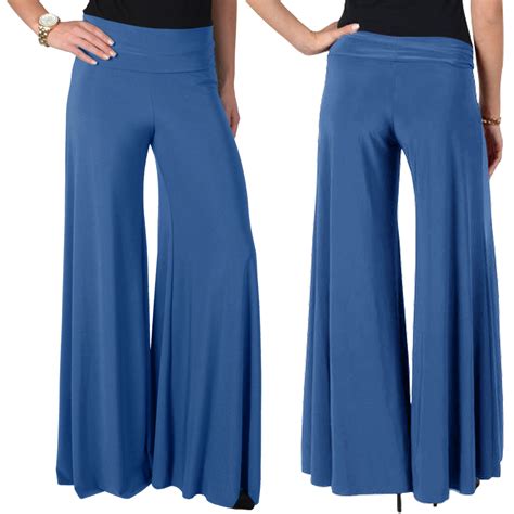 Womens Wide Leg Fashion High Waist Palazzo Long Casual Dress Pants