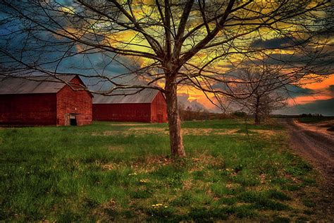 Country Farm Sunset Photograph By Joann Vitali Fine Art America