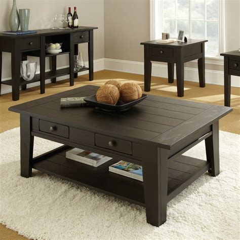 Dark Wood Coffee Table Set Furnitures Roy Home Design