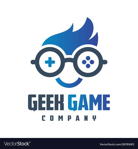 Online Geek Game Logo Design Royalty Free Vector Image