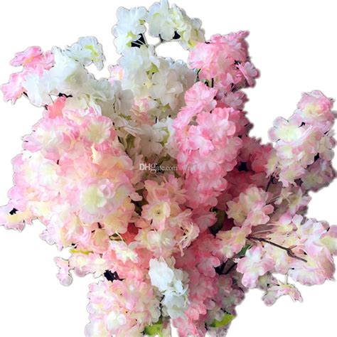 Artificial Flowers Cherry Blossom Stems Fake Sakura Tree Branch For