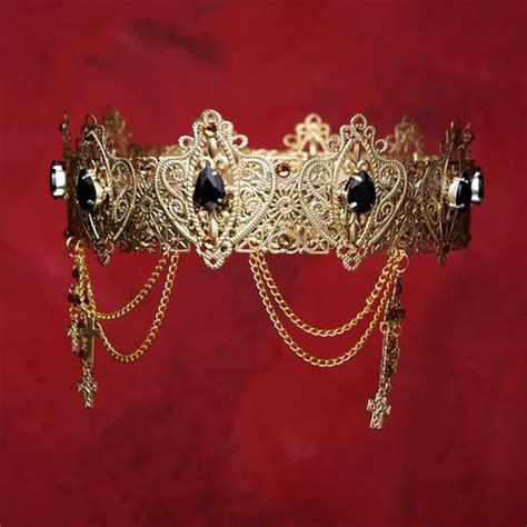 Immortal Gold Across Crown Gothic Headpiece Renaissance Etsy