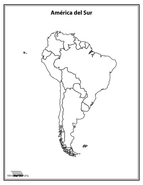 Mapa Del Continente Sur Americano Sin Nombres Para Imprimir En PDF