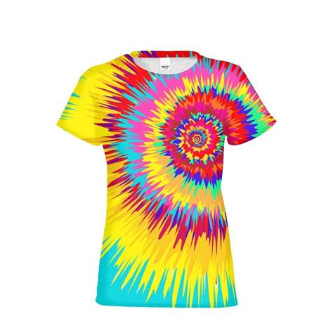 Womens Psychedelic Trippy T Shirt Colorful Swirl Rainbow Tee Summer