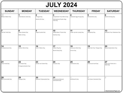 Special Days In July 2024 National Today - Aretha Bernete