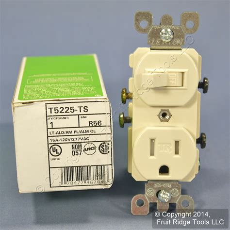 New Leviton Light Almond Tamper Resistant Wall Toggle Switch Outlet 15a