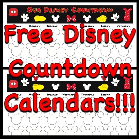 My Disney Life Free Mickey And Minnie Mouse Countdown Calendars