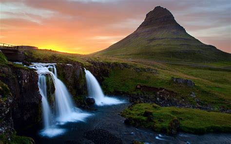 Mountains Landscapes Nature Iceland Waterfalls Wallpaper 1920x1200